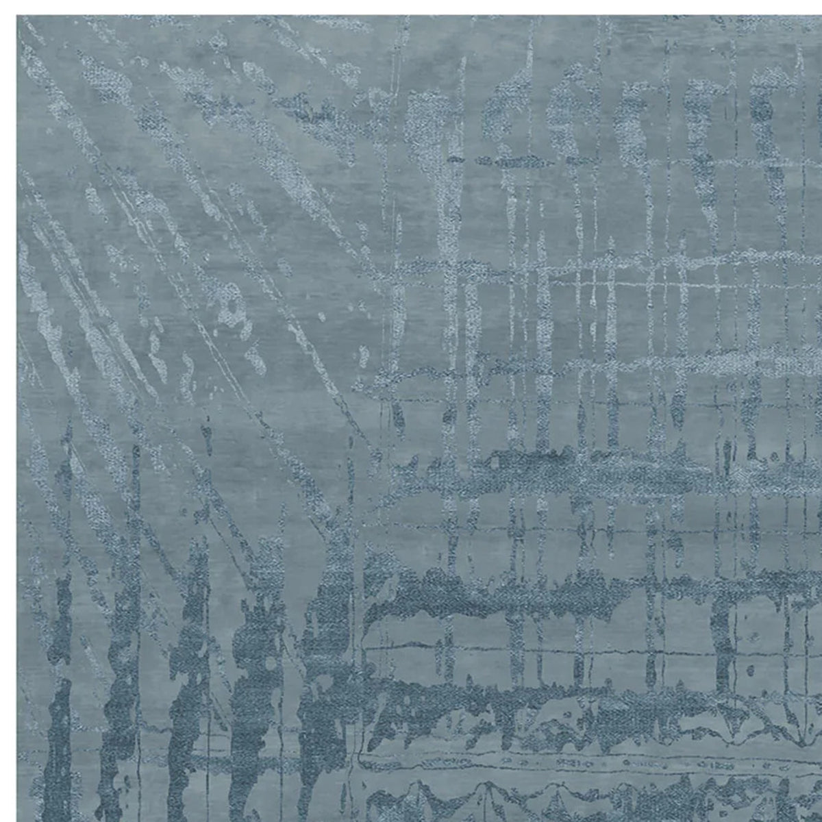 Kuni Moon KN100 Rug by Second Studio, showing closeup view of kuni moon kn100 rug by second studio in blue & silver.