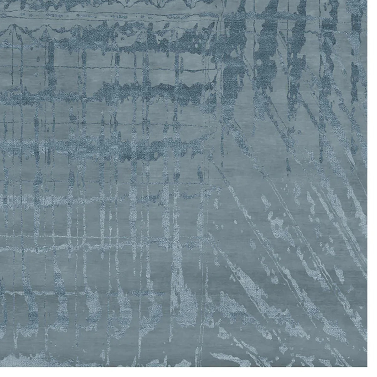 Kuni Moon KN100 Rug by Second Studio, showing closeup view of kuni moon kn100 rug by second studio in blue & silver.