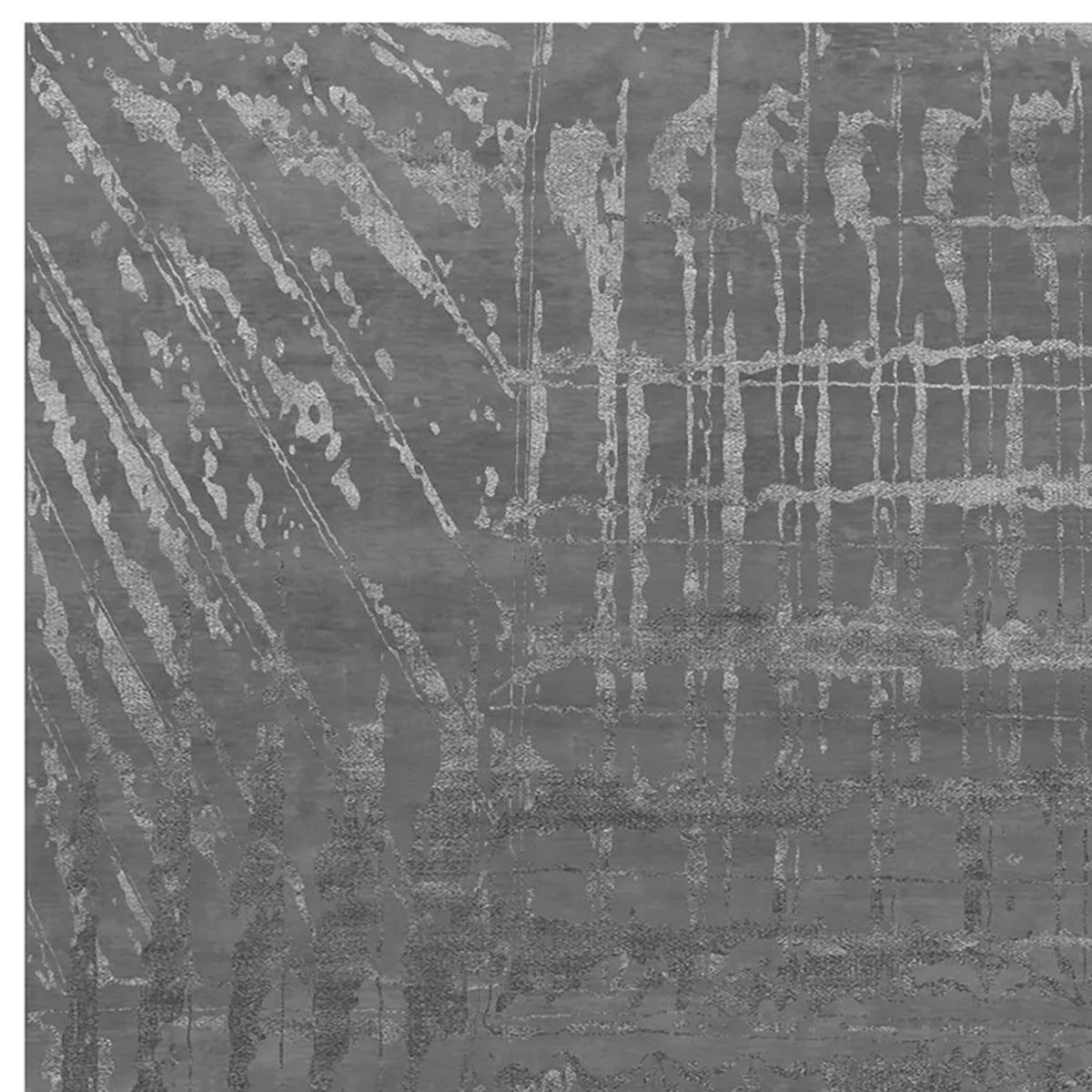 Kuni Moon KN150 Rug by Second Studio, showing closeup view of kuni moon kn150 rug by second studio in grey & silver.
