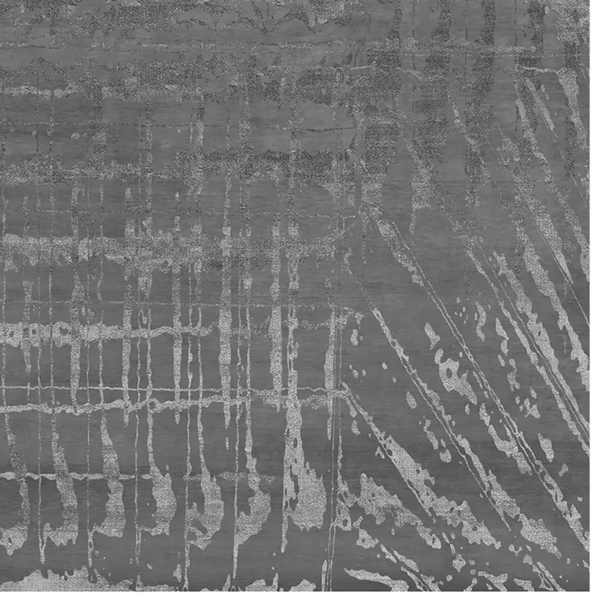 Kuni Moon KN150 Rug by Second Studio, showing closeup view of kuni moon kn150 rug by second studio in grey & silver.
