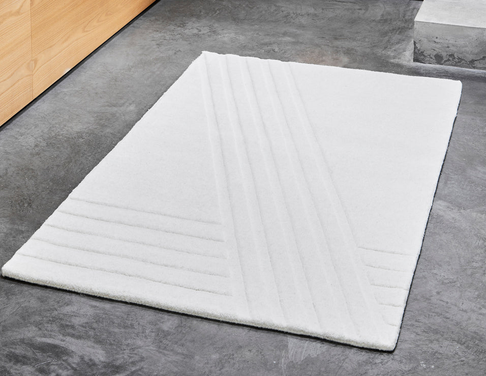 Kyoto Rug by Woud, showing kyoto rug on the floor in live shot.