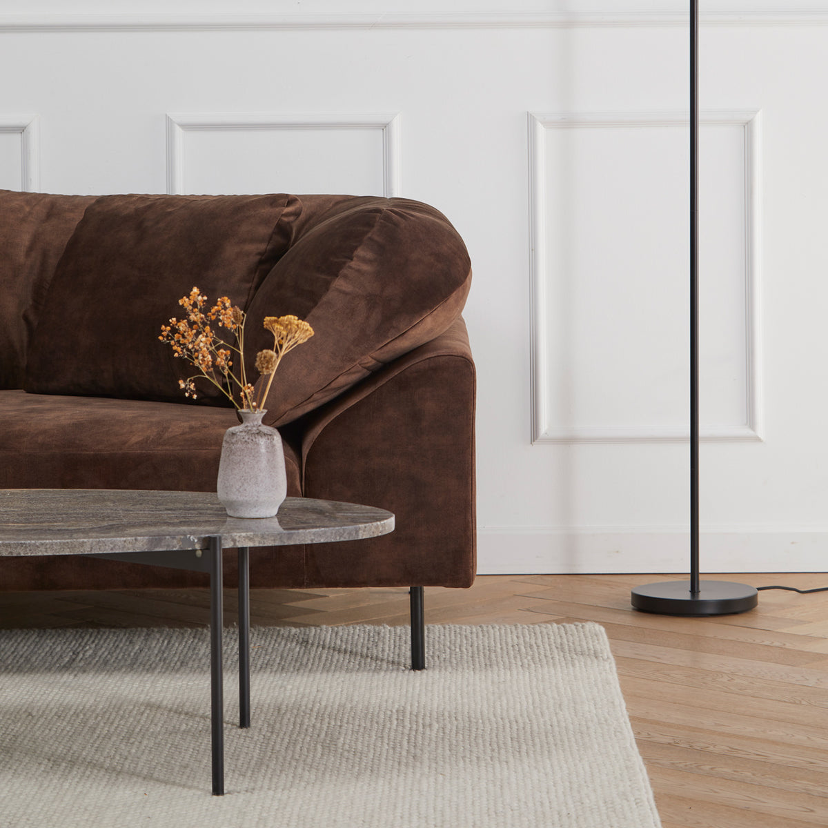 La Terra Occasional Table by Woud, showing closeup view of la terra occasional table in live shot.