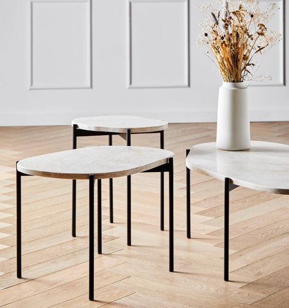 La Terra Occasional Table by Woud, showing la terra occasional tables in live shot.