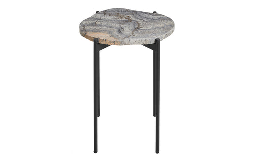 La Terra Occasional Table by Woud - Small, Grey Melange Travertine.