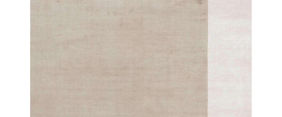 La Val LL100 Rug by Second Studio, showing closeup view of la val ll100 rug by second studio in taupe & cream.