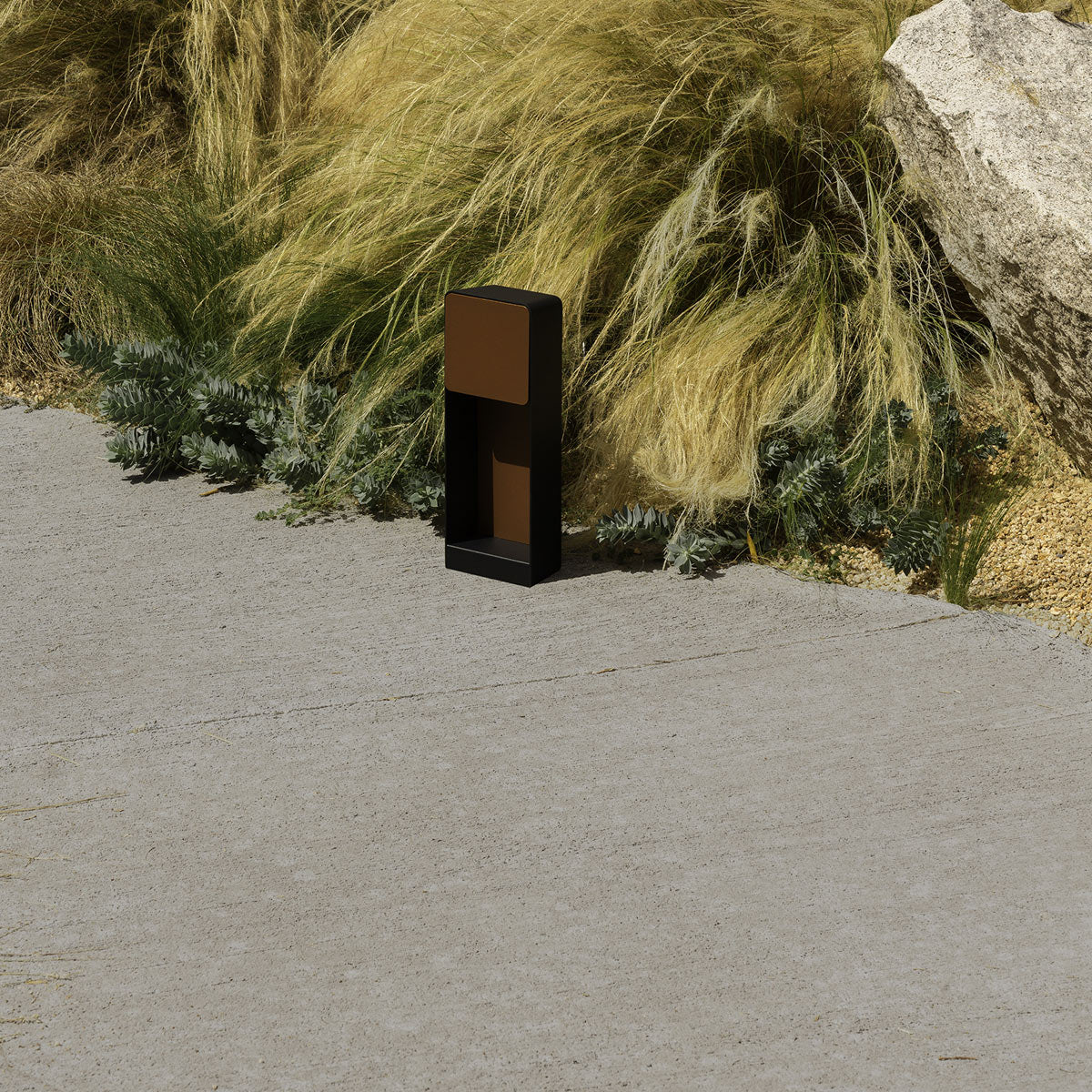 Lab B Bollard Outdoor Light by Marset, showing lab b bollard outdoor light in live shot.