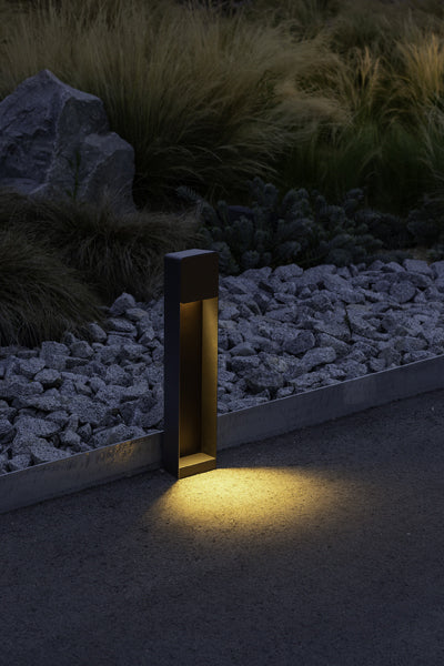 Lab B Bollard Outdoor Light by Marset, showing lab b bollard outdoor light in live shot.