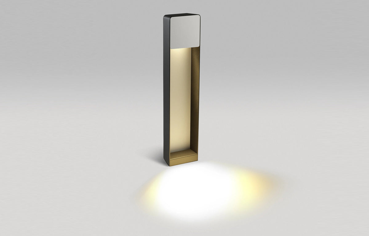 Lab B Bollard Outdoor Light by Marset - 24" High, White Painted Metal.