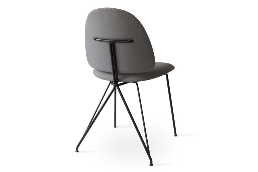 Langham Soft Seat Dining Chair by SohoConcept, showing back angle view of soft seat dining chair.