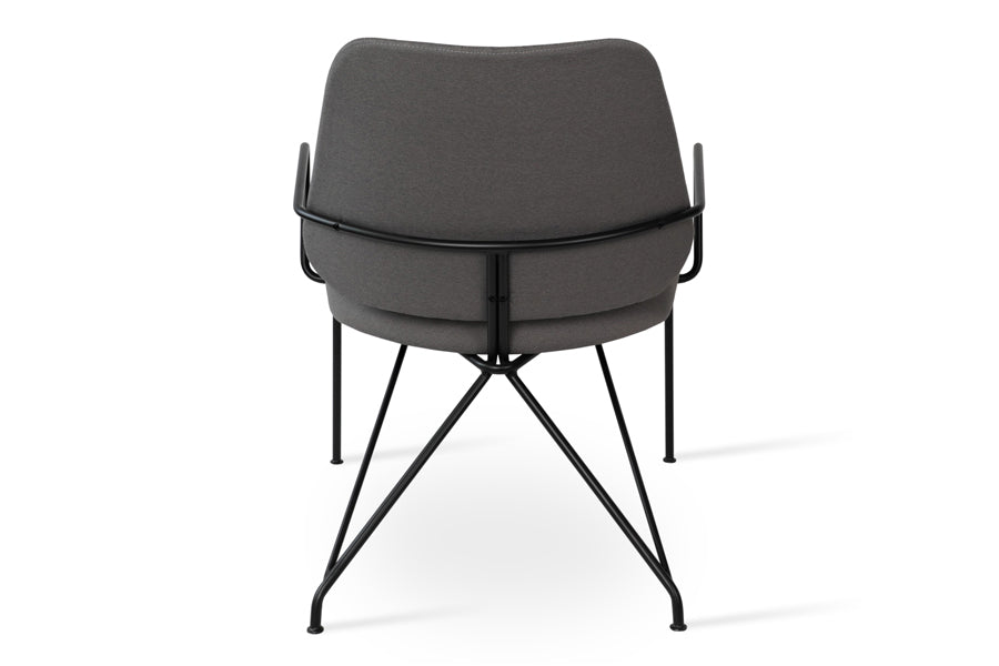 Langham Soft Seat Lounge Chair by SohoConcept, showing back view of soft seat lounge chair.