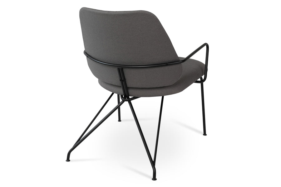 Langham Soft Seat Lounge Chair by SohoConcept, showing back angle view of soft seat lounge chair.