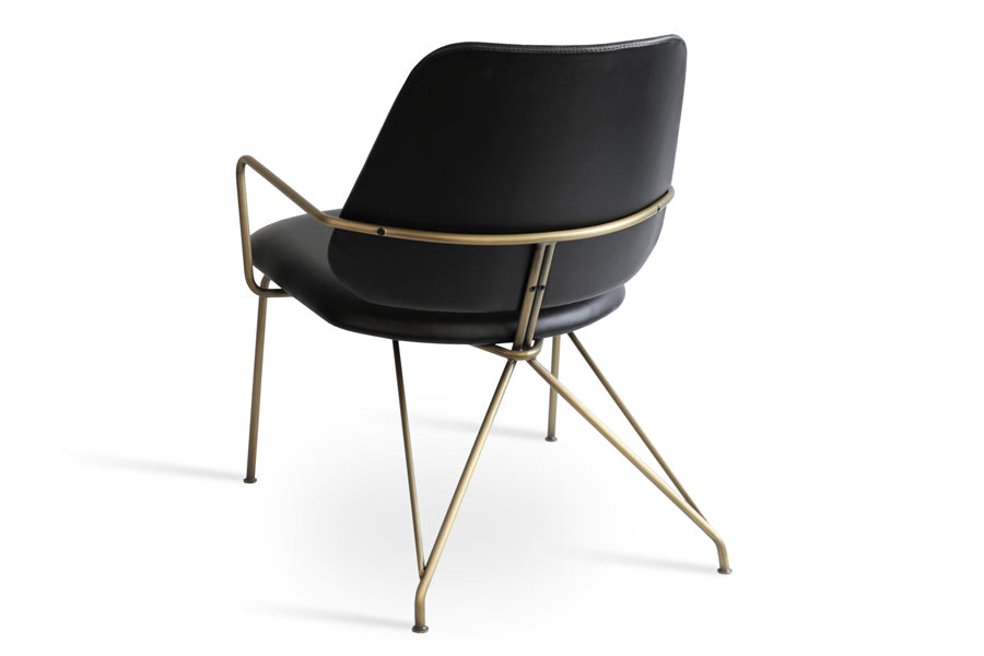 Langham Soft Seat Lounge Chair by SohoConcept, showing back angle view of soft seat lounge chair.