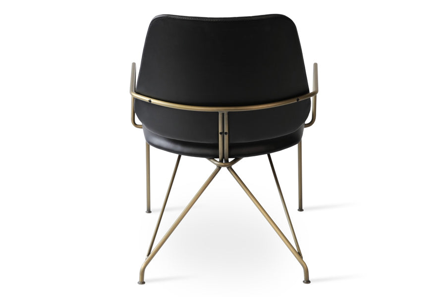 Langham Soft Seat Lounge Chair by SohoConcept, showing back view of soft seat lounge chair.