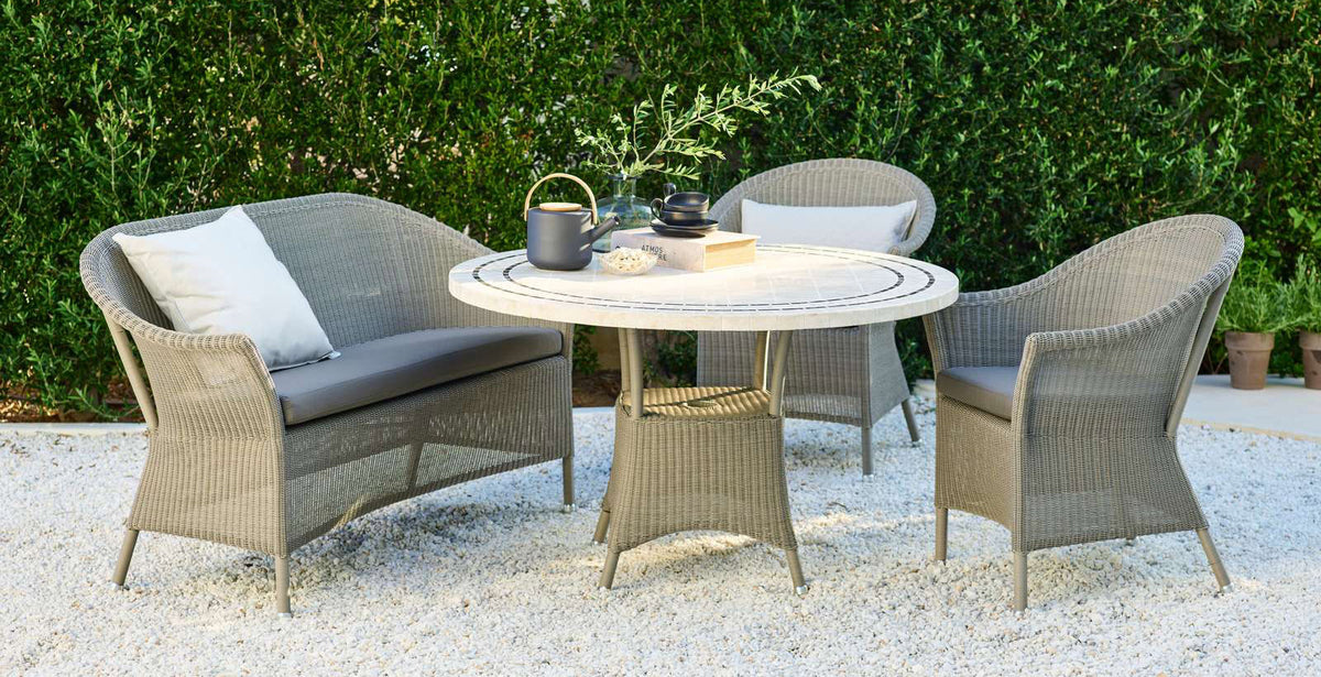 Lansing 2-Seater Sofa by Cane-Line, showing lansing 2 seater sofa in live shot.