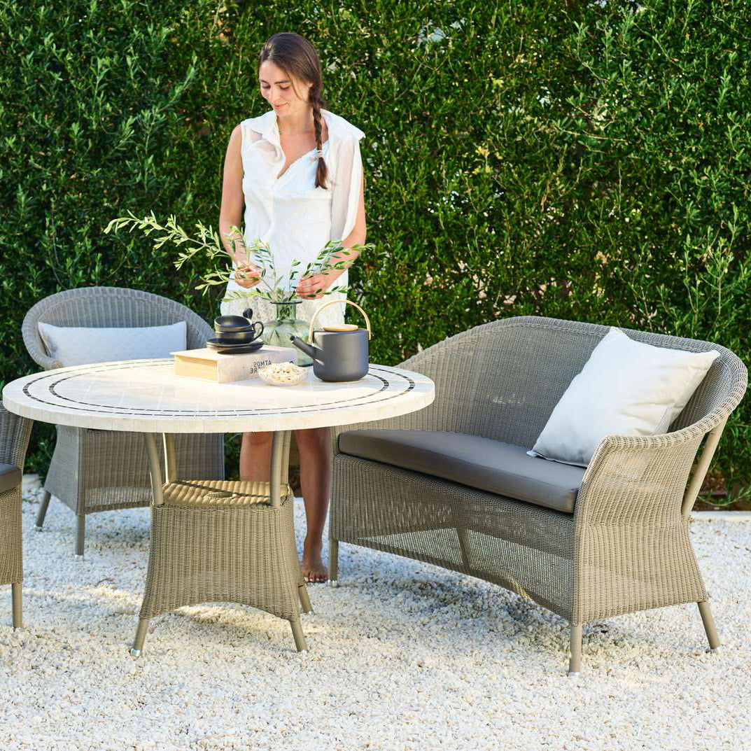 Lansing 2-Seater Sofa by Cane-Line, showing lansing 2 seater sofa in live shot.