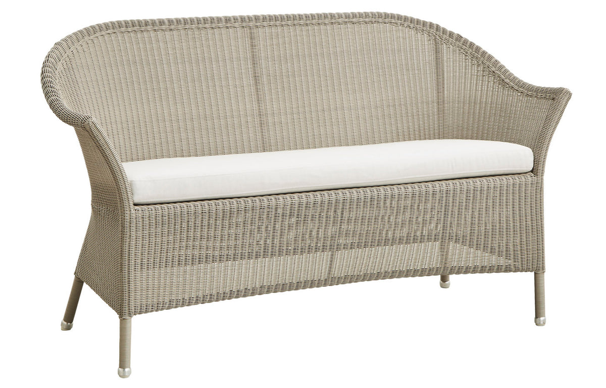 Lansing 2-Seater Sofa by Cane-Line - Taupe Fiber Weave, White Natte Seat.