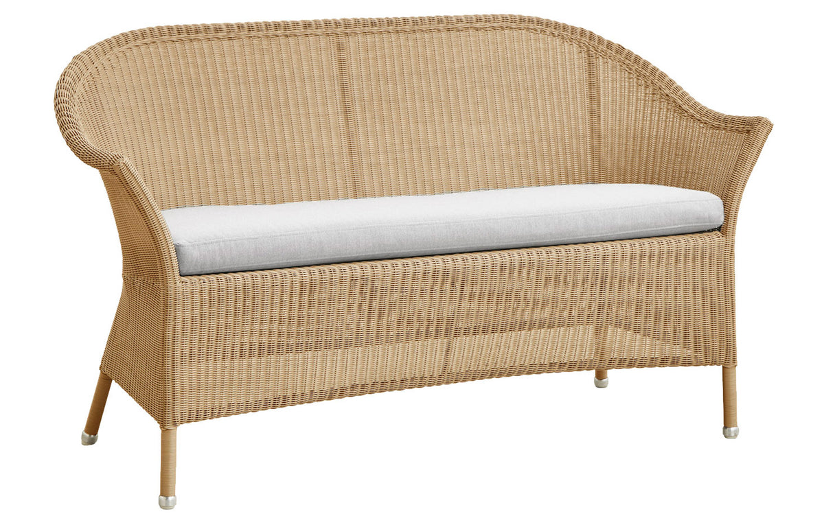 Lansing 2-Seater Sofa by Cane-Line - Natural Fiber Weave, Light Grey Natte Seat.