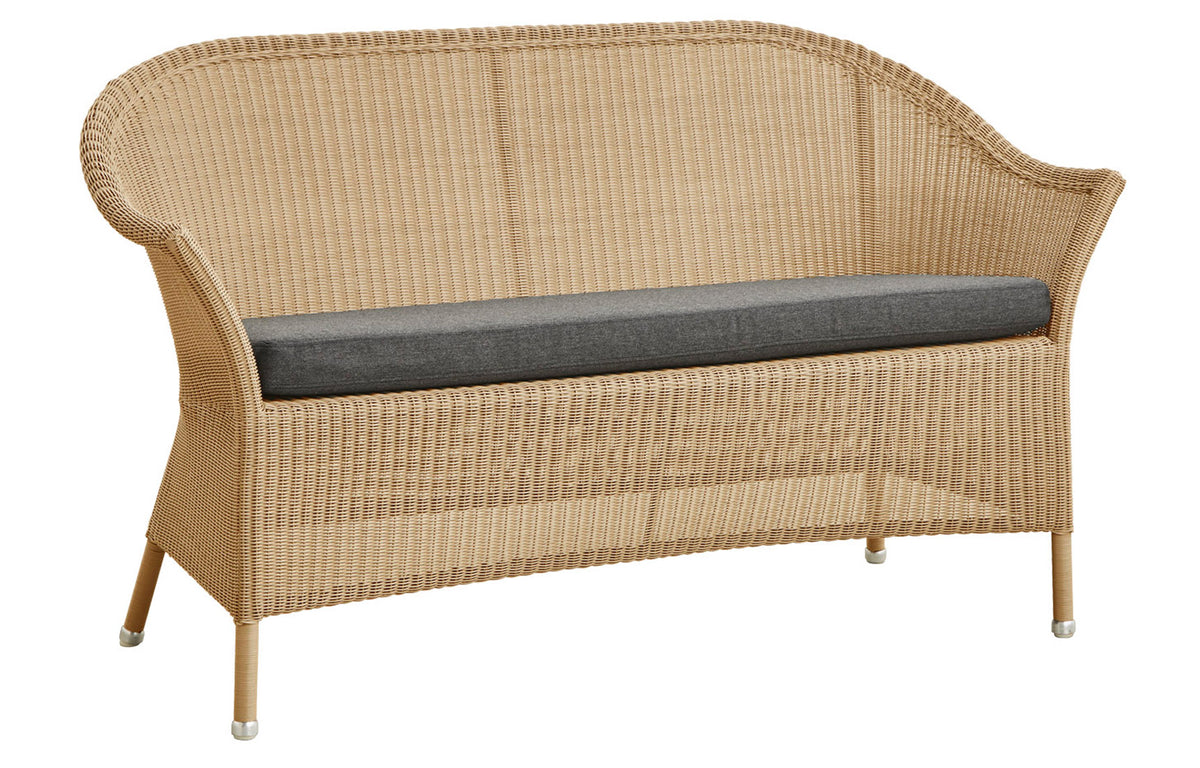 Lansing 2-Seater Sofa by Cane-Line - Natural Fiber Weave, Black Natte Seat.