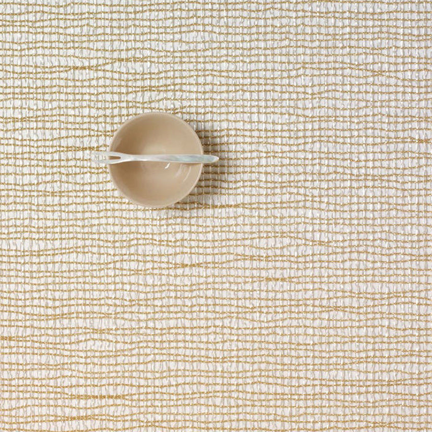 Lattice Tabletop by Chilewich, showing closeup view of lattice tabletop in live shot.