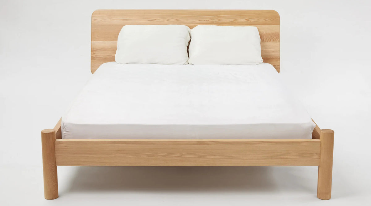 LAX Milk Bed by MASHstudios, showing front view of lax milk bed in solid ash wood.