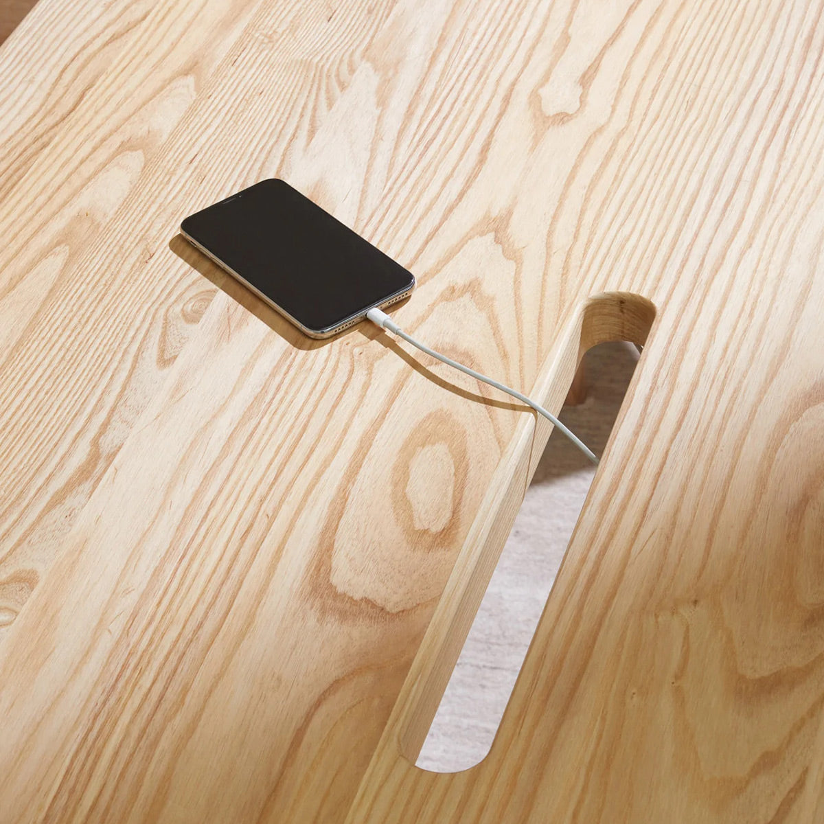 LAX Milk Dining Table by MASHstudios, showing closeup view of lax milk dining table in live shot.