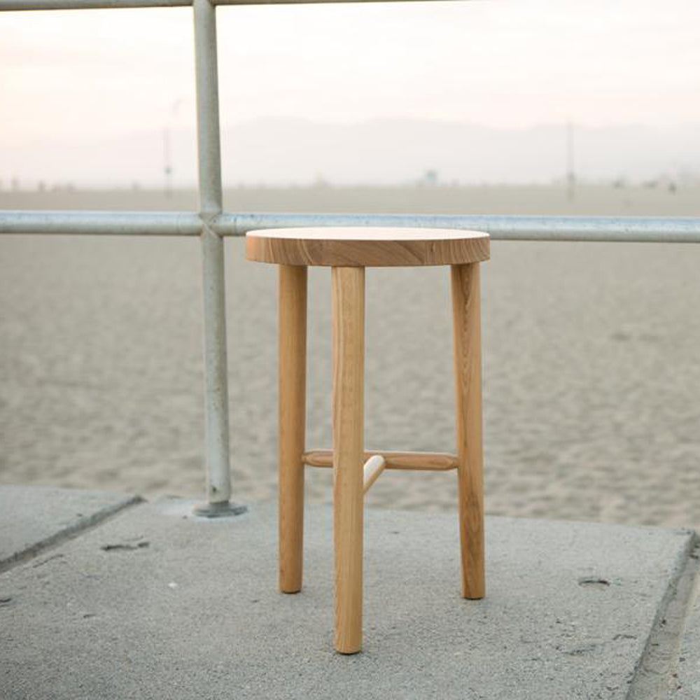 LAX Milking Stool by MASHstudios, shown in solid white ash.