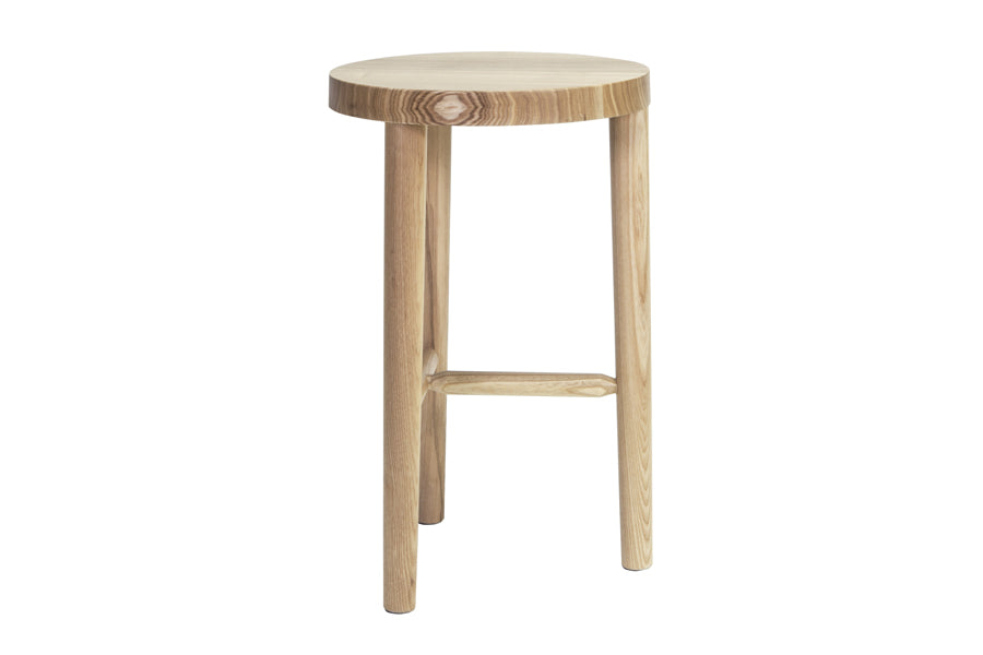 LAX Milking Stool by MASHstudios, shown in white ash.