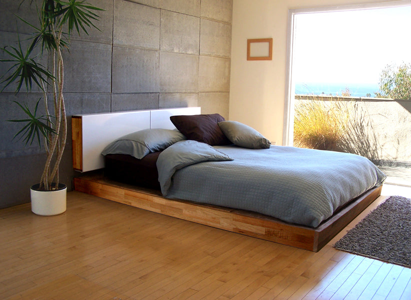 LAX Platform Bed by MASHstudios, showing side view of the bed.