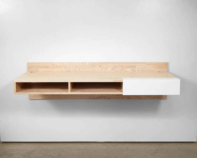 LAX Wall Mounted Desk by MASHstudios, showing lax wall mounted desk in live shot.