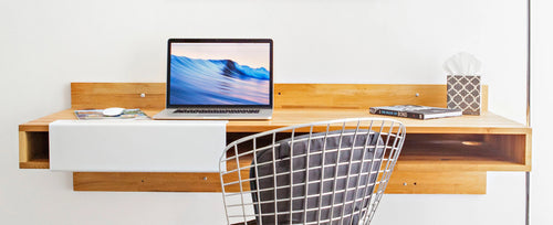 LAX Wall Mounted Desk by MASHstudios, showing lax wall mounted desk in live shot.