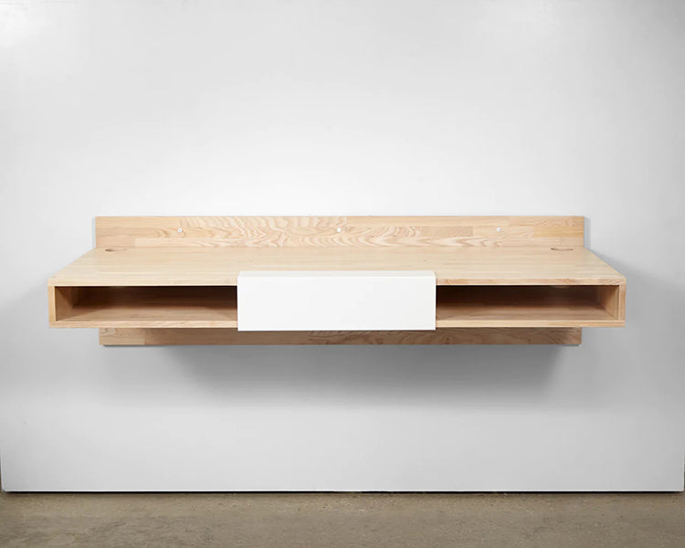 LAX Wall Mounted Desk by MASHstudios, showing lax wall mounted desk in live shot.