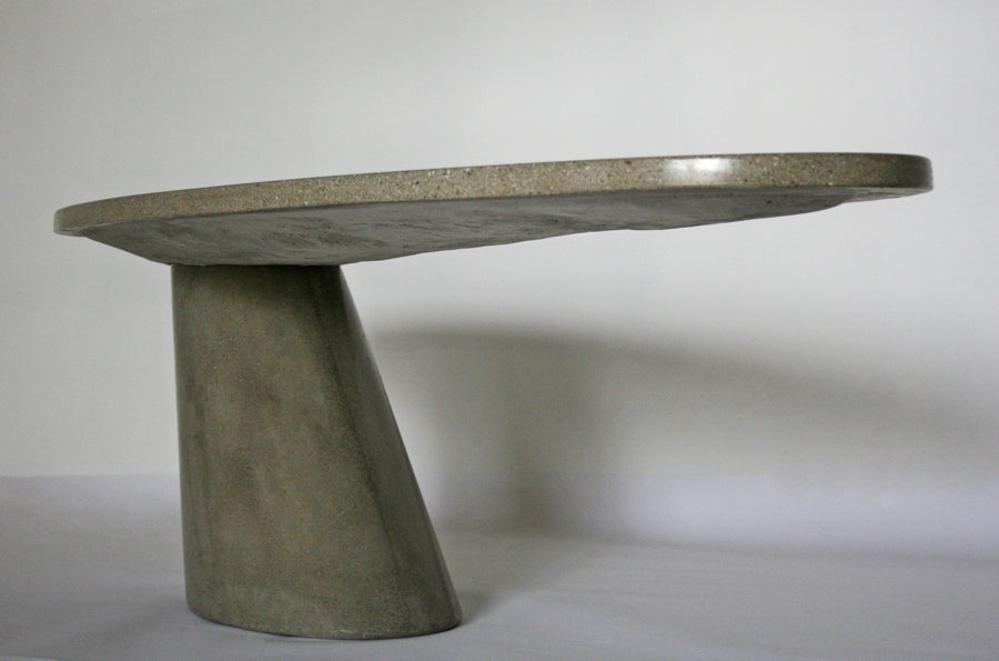 James DeWulf Leaning Coffee Table by DeWulf, showing side view of the table.