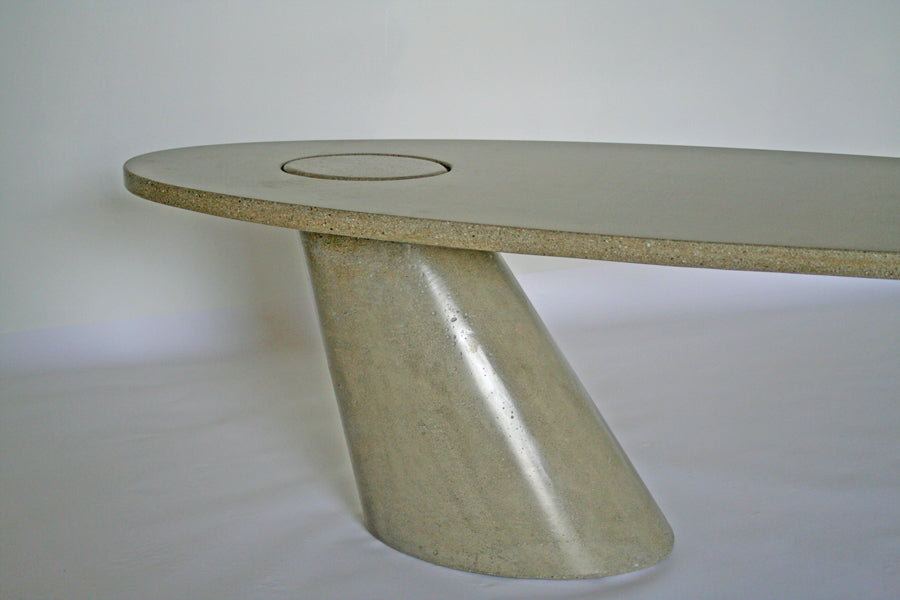 James De Wulf Leaning Coffee Table by De Wulf, showing closeup view of leaning coffee table in live shot.