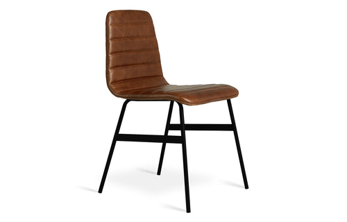 Lecture Upholstered Chair by Gus - Saddle Brown Leather.