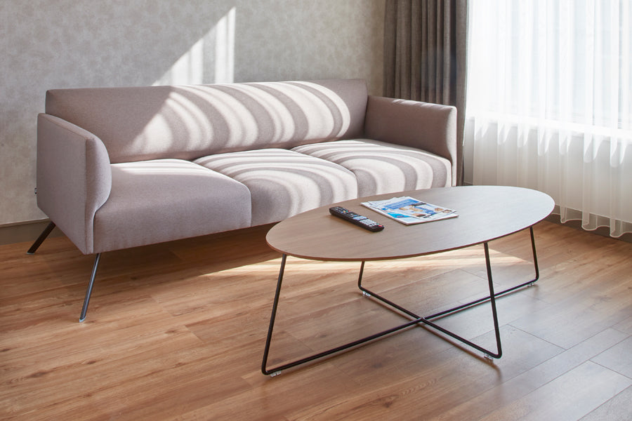 Led Metal Sofa by B&T, showing led metal sofa in live shot.