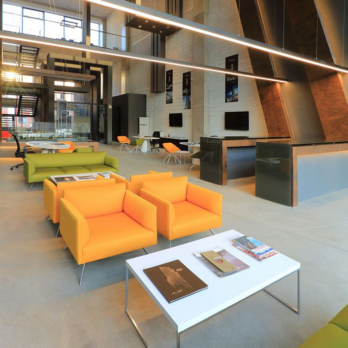 Led Metal Sofa by B&T, showing led metal sofa in live shot.