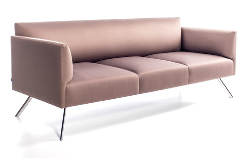 Led Metal Sofa by B&T - Three Seater, Brown Fabric.
