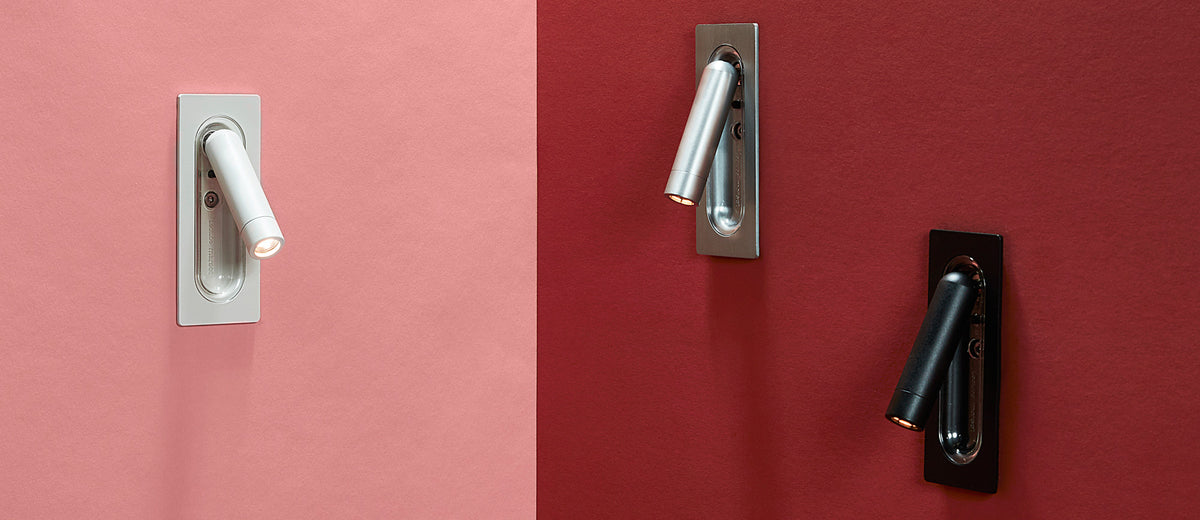 Ledtube Reading Mini Wall Lamp by Marset, showing ledtube reading mini wall lamps in live shot.