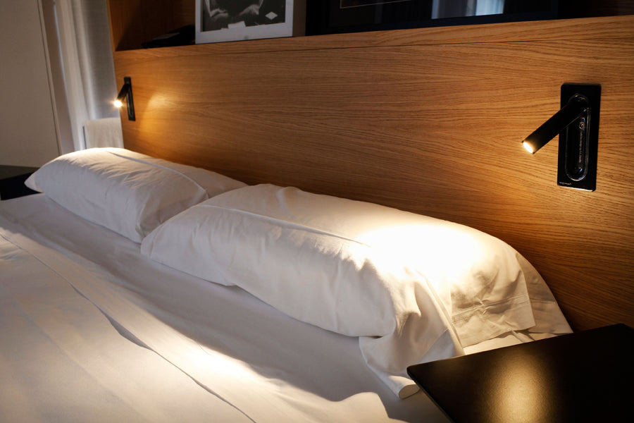 Ledtube RSC Reading Wall Lamp by Marset, showing ledtube rsc reading wall lamps in live shot.