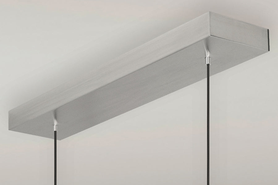 Lenis LED Linear Pendant by Cerno, showing canopy for lenis led linear pendant in live shot.