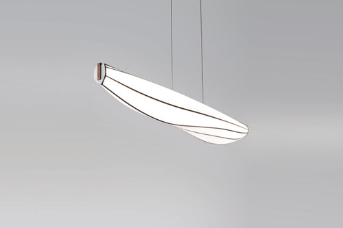 Lenis LED Linear Pendant by Cerno - Walnut Wood.