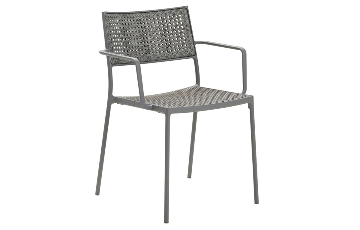 Less Stackable Dining Armchair by Cane-Line - Light Grey/Light Grey French.
