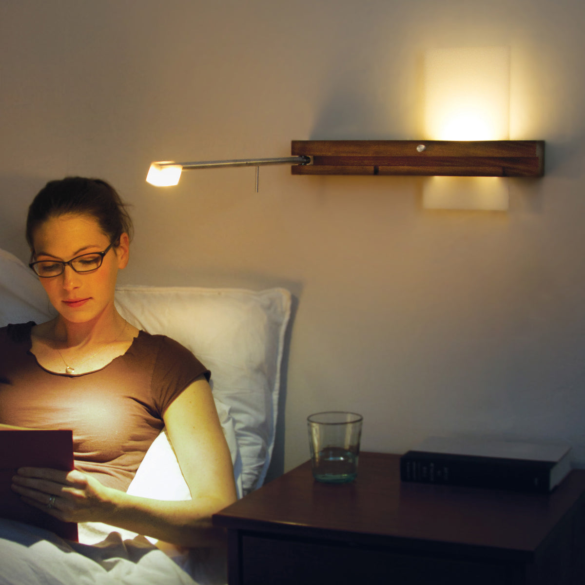 Levo LED Wall Sconce / Reading Light by Cerno, showing levo led wall sconce/reading light in live shot.