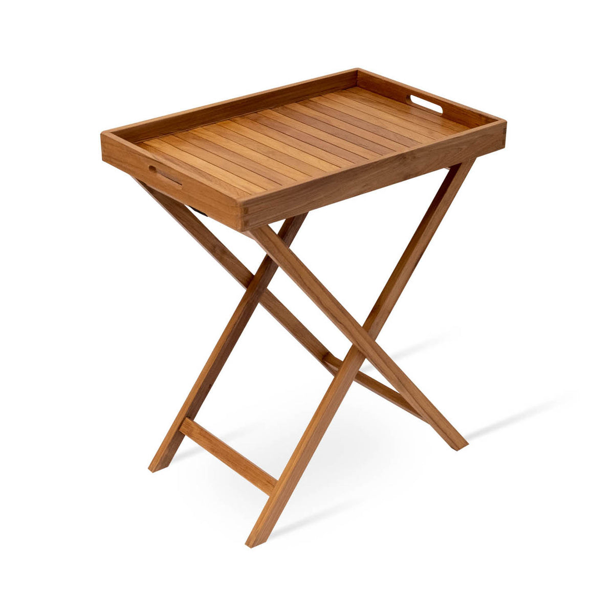 Lido Folding End Tray Table by SohoConcept, showing right angle view of lido folding end tray table.