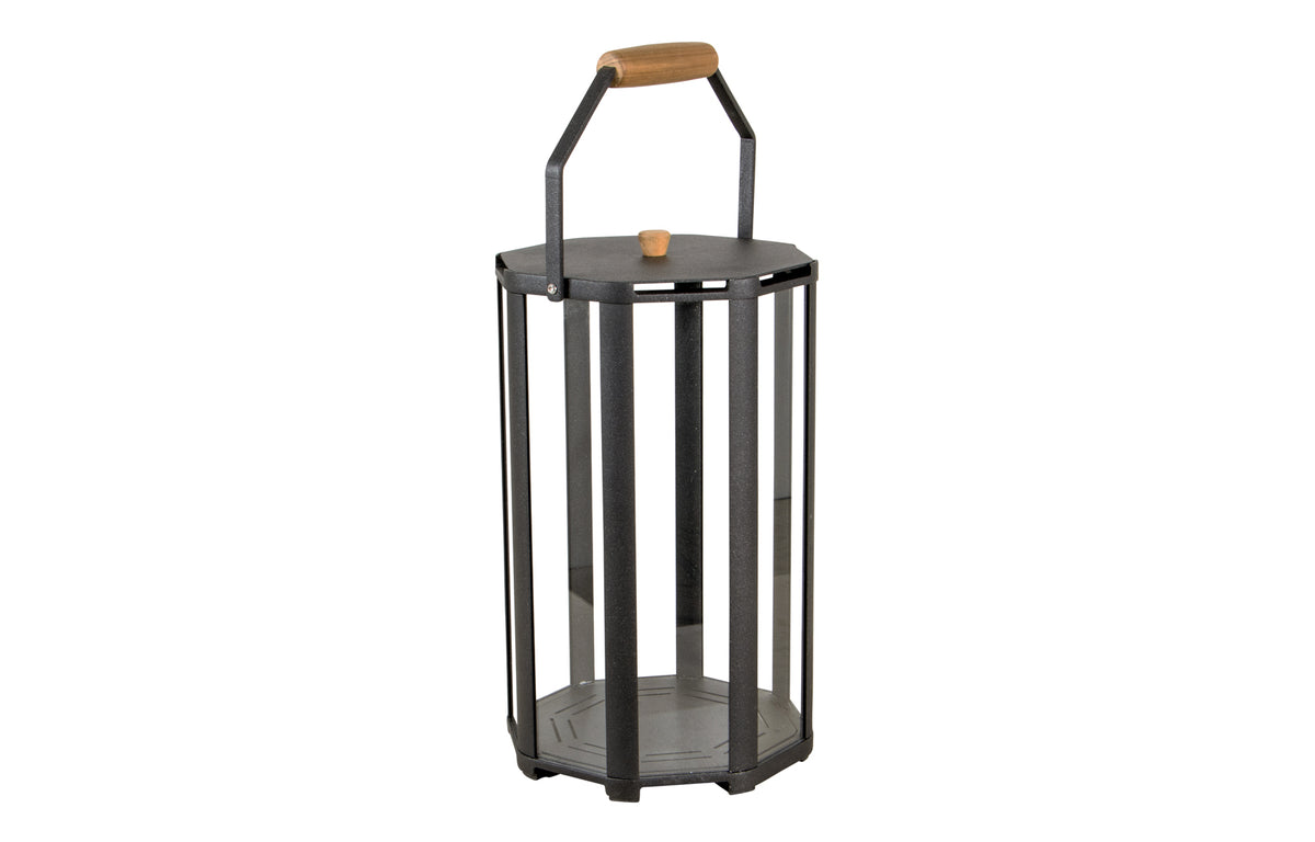 Lightlux Lantern with Teak Handle by Cane-Line - Small/Aluminum.