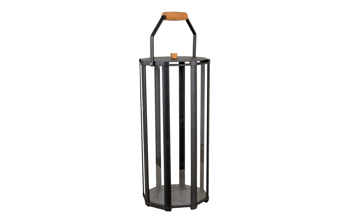 Lightlux Lantern with Teak Handle by Cane-Line - Large/Aluminum.