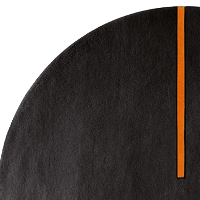 Lightsonic LC102 Rug by Second Studio, showing closeup view of lightsonic lc102 rug by second studio in black and rusty orange.