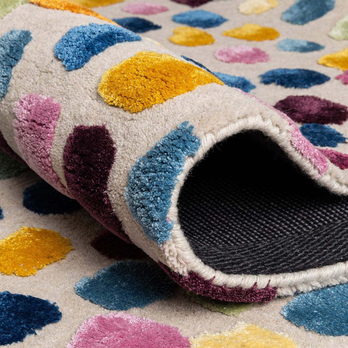 Dotted 246.001.990 Hand Tufted Rug by Ligne Pure, showing detail view of dotted 246.001.990 hand tufted.