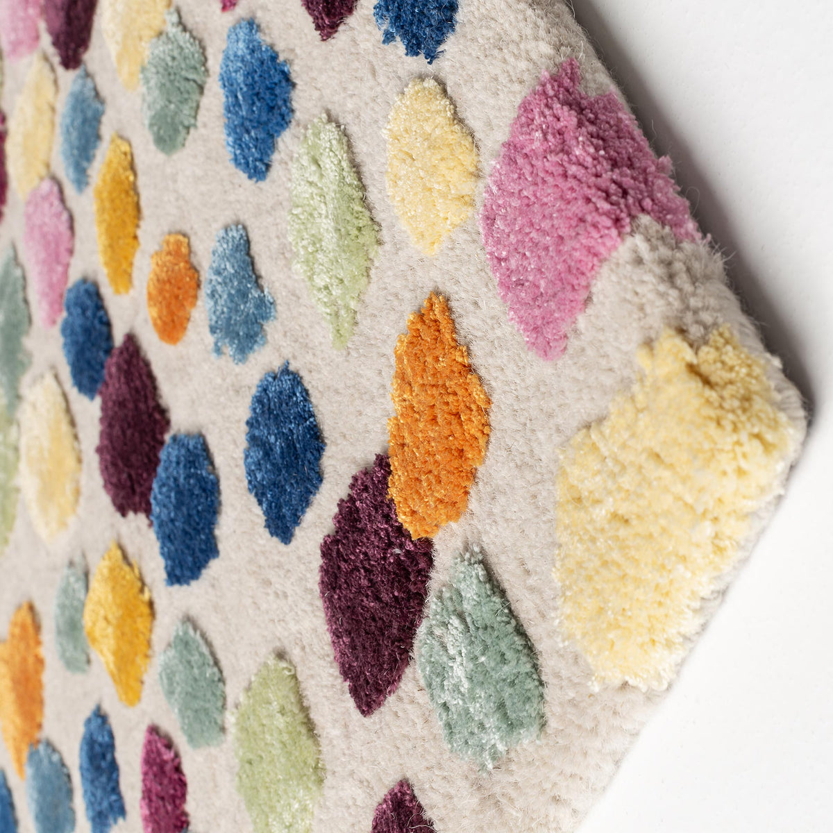 Dotted 246.001.990 Hand Tufted Rug by Ligne Pure, showing detail view of dotted 246.001.990 hand tufted.