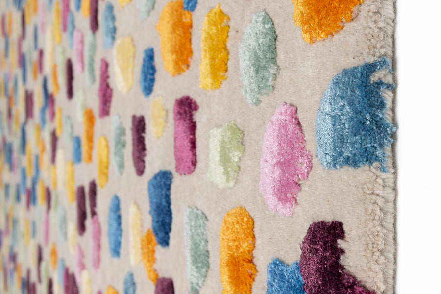 Dotted 246.001.990 Hand Tufted Rug by Ligne Pure, showing detail view of dotted 246.001.990 hand tufted.